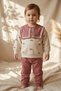 Seasonal Girls' Set with Bow Patterned Collar Detail - 3