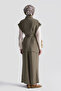 Stone Embroidered Modal Vest Suit in Oil Green - 6