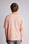 100% Cotton Boxy Fit Striped Orange T-Shirt G4261Ax26Sm - 5