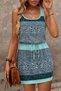 New Season Women's Strappy Round Neck Lacing Detail Patterned Short Single Jersey Dress - 2