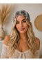 Glix Hair Vail 100% Handmade Knitted Bohemian Glitter Mesh Summer Beanie, Crochet Hat, Buckle Beach Hair Accessory, Hair Bandana