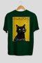 For the Love of Cats 29 Cats Printed Green Oversize T-Shirt 100% Cotton Unisex Cat Lover Premium Design