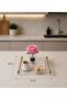 Plexi Gold Decorative Coffee Presentation Tray with Handles and Artificial Rose Arrangement Set 22X25 - 3