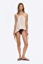 Draped-panel linen-blend top
