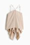 Draped-panel linen-blend top - 5