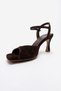 Elvia Brown Suede Genuine Leather Women's Heeled Shoes - 6