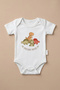 Dinosaur Printed Short Sleeve Baby Bodysuit with Snap Fasteners 100% Cotton - 4