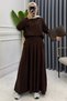 Modal Fabric Pleated Long Skirt Muslim Women's Suit 1213 - 4