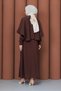 Women's Silk Cupra Suit with Sleeves, Buttons, and Cape Detail Skirt - 8