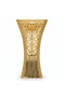 Gold Metal Incense Burner | Ornate Arabic Lattice Design | 27×13 cm