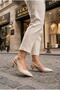 11002 Nubuck Stone Detailed Open Back 5 cm Heeled Women's Shoes - 2