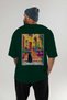 For the Love of Cats 55 Cats Printed Green Oversize T-Shirt 100% Cotton Unisex Cat Lover Premium Design - 4