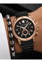 Men's Wristwatch Black Steel Band Rose Gold Case Multifunctional Calendar Steel Bracelet Gift - 5