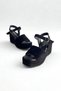 Black Suede Genuine Leather Wedge Heel Women's Sandals Sl338 - 7