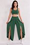 New Season Women's High Waist Elastic Front Cross Detailed Sandy Trousers