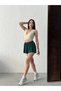 Women's Emerald Green Loose-Fit Leggings Sports Shorts - 9