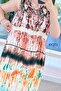 Zero Sleeve Elastic Waist Viscose Dress 6Y271 - 4