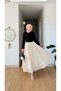 Molly Nelly Women's Voile Fabric Crinkled Long Lined Skirt - 3