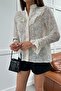 Hakim Collar Flower Embroidered Shirt Stone - 4