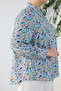 Blue Classic Collar Patterned Tunic - 4