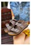 Women's Suede Textured Double Buckle Cork Sole Casual Slippers