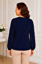 Women's Middle Age and Above Polka Dot Patterned Elastic Sleeves Combed Cotton Mother Blouse 1603 - 5