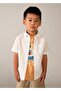 Boy's Short Sleeve Linen Shirt Orange