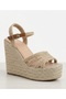 Platform Wedge Heeled Straw Sandals Sole Thickness Is 10 cm