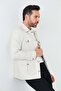 Stone Color Buttoned Linen 4-Pocket Seasonal Jacket Coat - 7