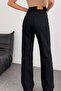 Women's Flexible Wide Leg Black Jeans - 3
