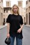 Asymmetric Long Blouse with Lace Detail