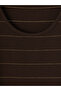 Lcw Everyday Brown U-Neck Striped Women's Undershirt - 6