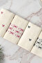 Set of 4 Embroidered Bordered Hand and Face Towels |   50X90 cm |   100% Cotton, High Absorbency, Soft Textured Towel Set - 7