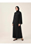 Accessory Detailed Zippered Crepe Robe Black 9560-26