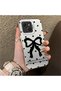 Tecno Spark 40C Compatible Silicone Edge Hard Back Case Couple Phone Case with Bow Pattern - 3