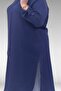 48058 Plus Size Buttoned Muslin Shirt - Navy Blue - 2