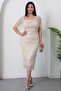 Left Collar Beaded Dress Bal200 - 4