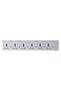 6 Way-Socket Extension Strip, White, Multi-Outlet Power Strip with Individual Switches Without Cable