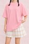 Women's Cute Character Printed Oversize Crew Neck Cotton Casual Combed Cotton T-Shirt - 2