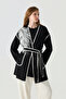 Black Suit with Belted Contrast Piping Detail 1852 - 4