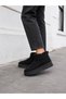 Women's Black Suede Fur Inside Thick Sole Mini Ankle Length Daily Winter Boots - 3