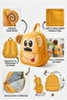 Kindergarten and Nursery Bag with Bungle Monkey Figure - Cute Daily Children's Backpack - Yellow - 8