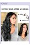 4Pcs Clip in Wavy Hair Extensions Invisible Adjustable Long Synthetic Heat Resistant Hairpieces for Women Girls (55cm,Black) - 2