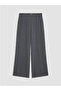 Gray Elastic Waist Modal Blend Women's Trousers