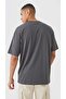 Men's Oversize Casual T-Shirt with Deer Print Anthracite Gray Melange - 6