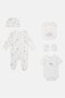 Toddlers Boy 5 Pcs Graphic Print Bodysuit And Bib Set, Multicolor - 2
