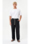 Men's Black Linen Muslin Trousers Lightweight Fabric Comfortable Fit Baggy with Back Pockets - 5