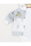 Baby Boy 3-Piece Seasonal Hooded Elephant Detailed Cute 3-Piece 0-3-6-9 Months Bodysuit Baby Set - 5