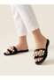 Maris Women's Black Special Design Summer Slippers with Shell Detail