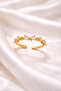 Women's Bow Figured Zircon Stone Adjustable Gold Color Elegant Ring - 3